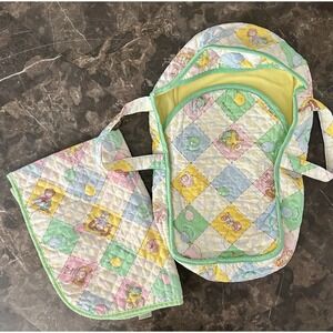 1993 Vintage Cabbage Patch Doll Blanket & Bed Set With Handles RARE
